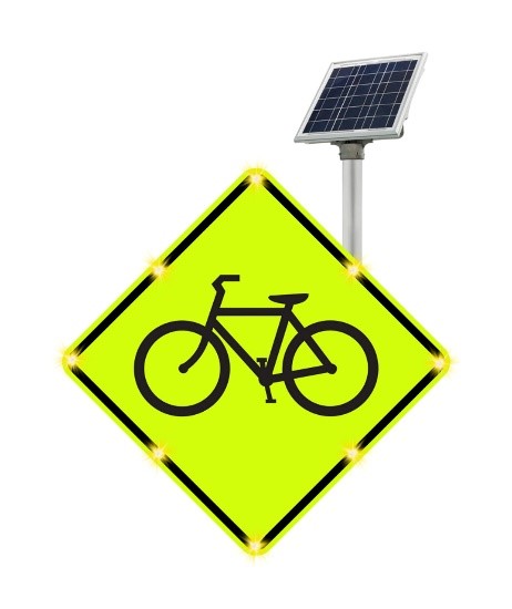 solar bike sign